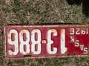Photo of 1926 Saskatchewan license plate